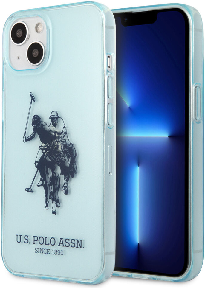 фото Чехол cg mobile u.s. polo assn. tpu fluo logo bigl horse hard для iphone 13, голубой