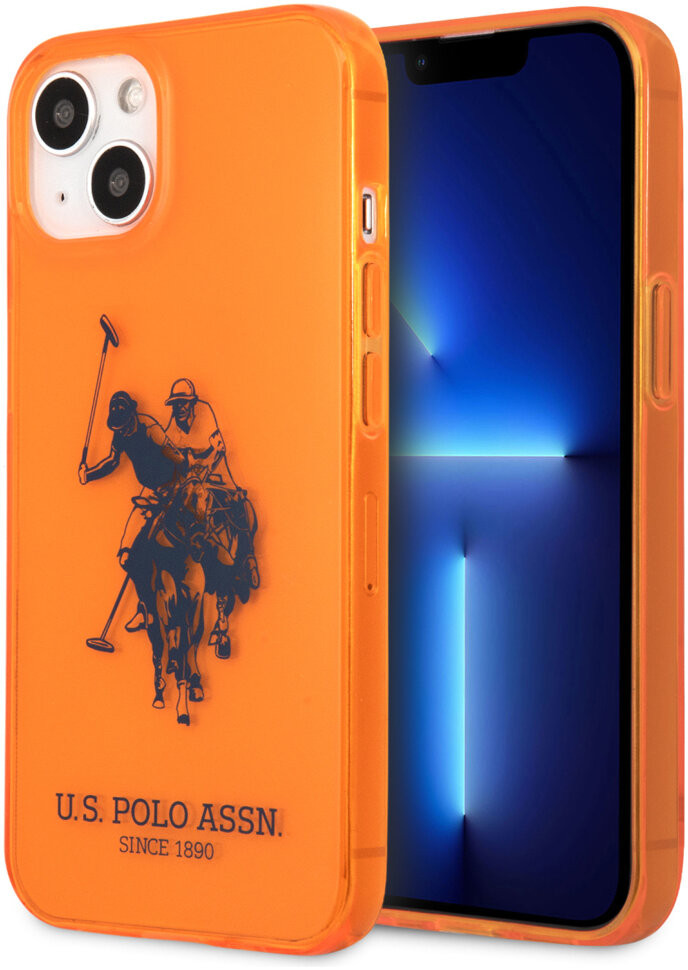 фото Чехол cg mobile u.s. polo assn. tpu fluo logo bigl horse hard для iphone 13, оранжевый