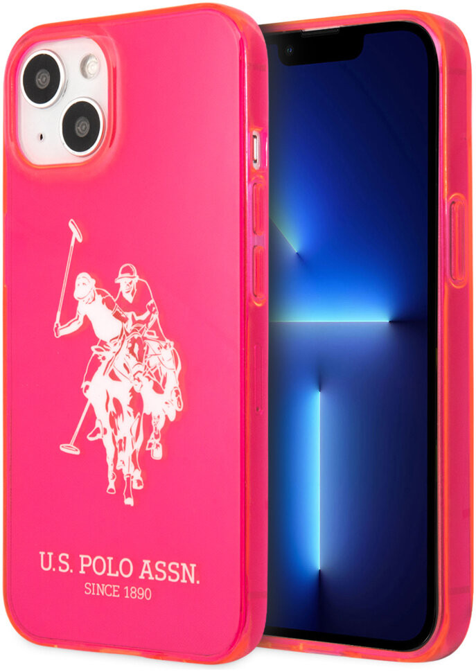 фото Чехол cg mobile u.s. polo assn. tpu fluo logo bigl horse hard для iphone 13, розовый