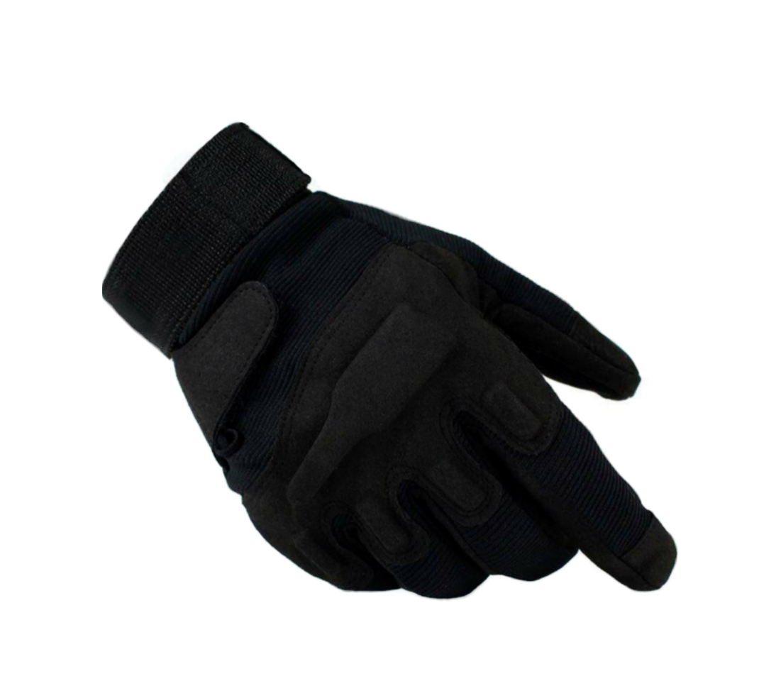 Перчатки тактические 2 застежки мягкие закрытые цвет черный (black) (размер: m)