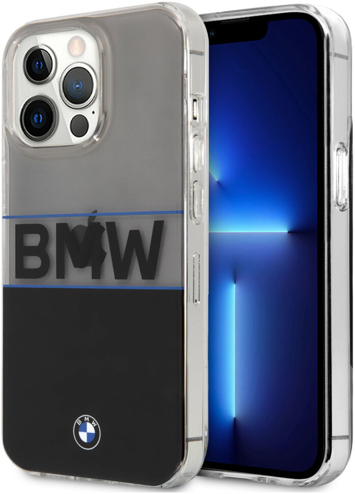 фото Чехол cg mobile bmw signature horizontal big logo iphone 13 pro max, прозрачный/черный