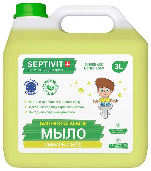 фото Жидкое мыло для рук имбирь и мед septivit premium 3000 мл