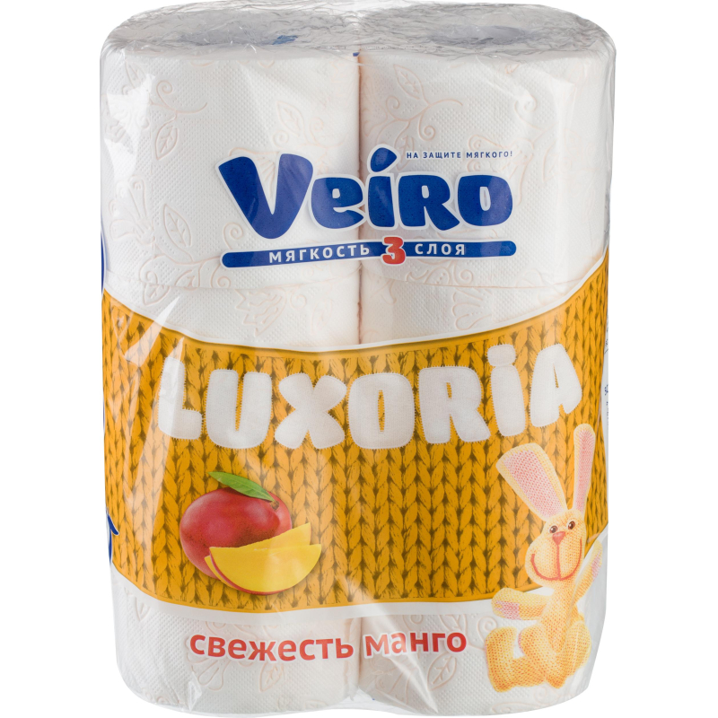 Туалетная бумага Veiro Luxoria ароматизированная Свежесть манго 3 слоя .6 рулонов туалетная бумага veiro elite c тиснением 4 рул 3 слоя