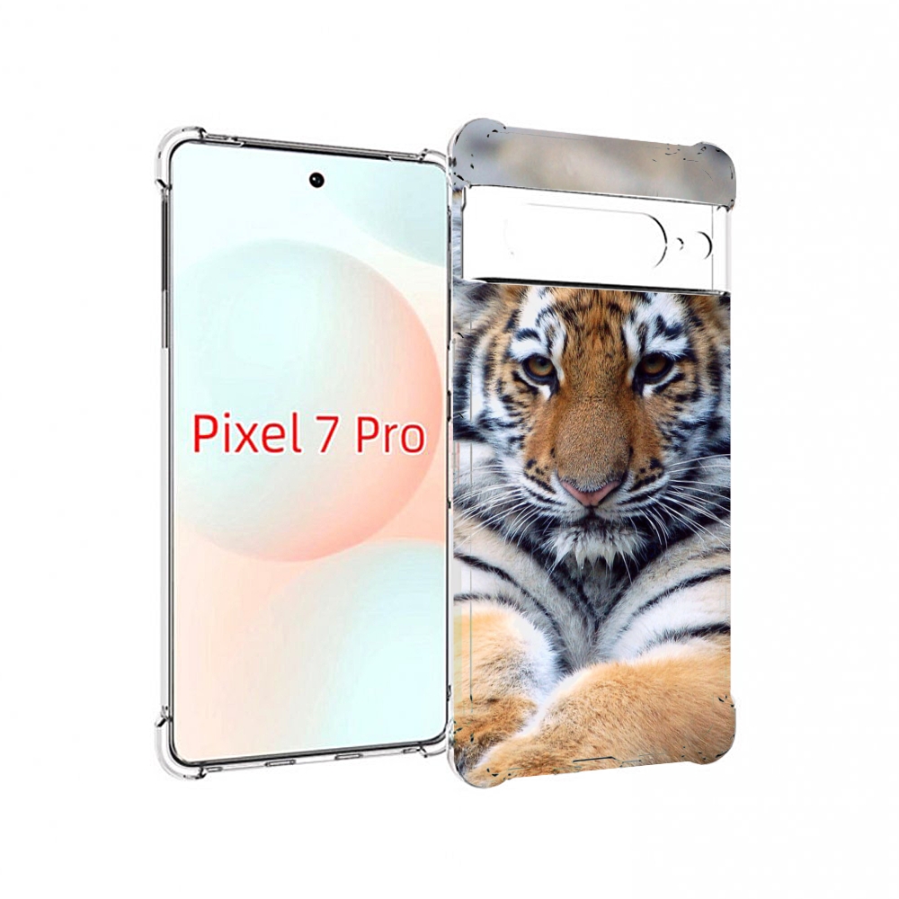 

Чехол Mypads Тигренок Для Google Pixel 7 Pro, Прозрачный, Tocco