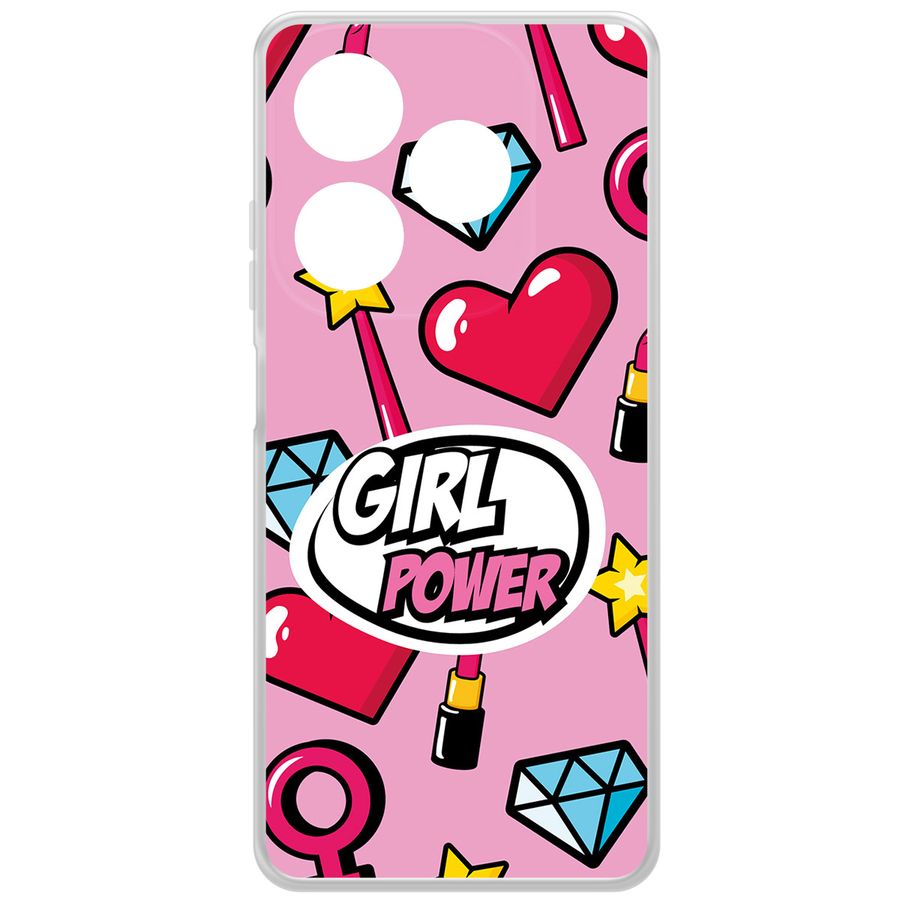 

Чехол-накладка Krutoff Girl Power для INFINIX Smart 8 Plus, Прозрачный