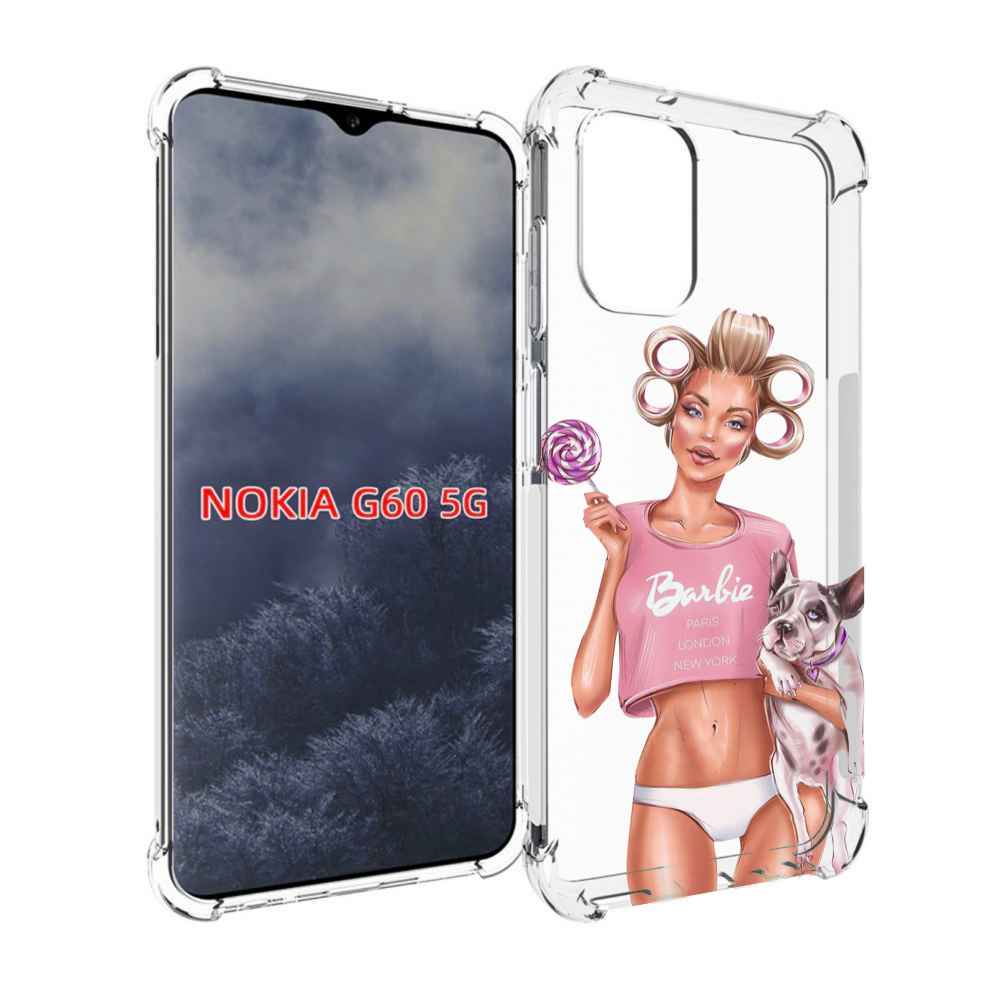 

Чехол MyPads Барби-с-собачкой женский для Nokia G60 5G, Прозрачный, Tocco
