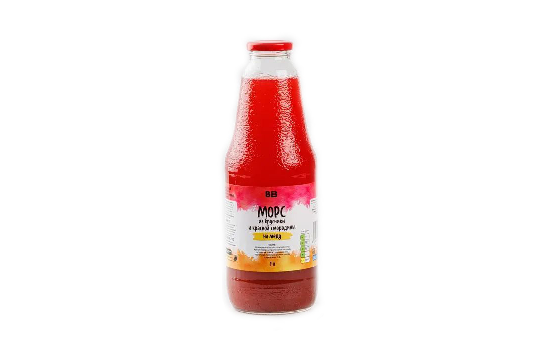 

Морс ВкусВилл из брусники и красной смородины на меду 1 л