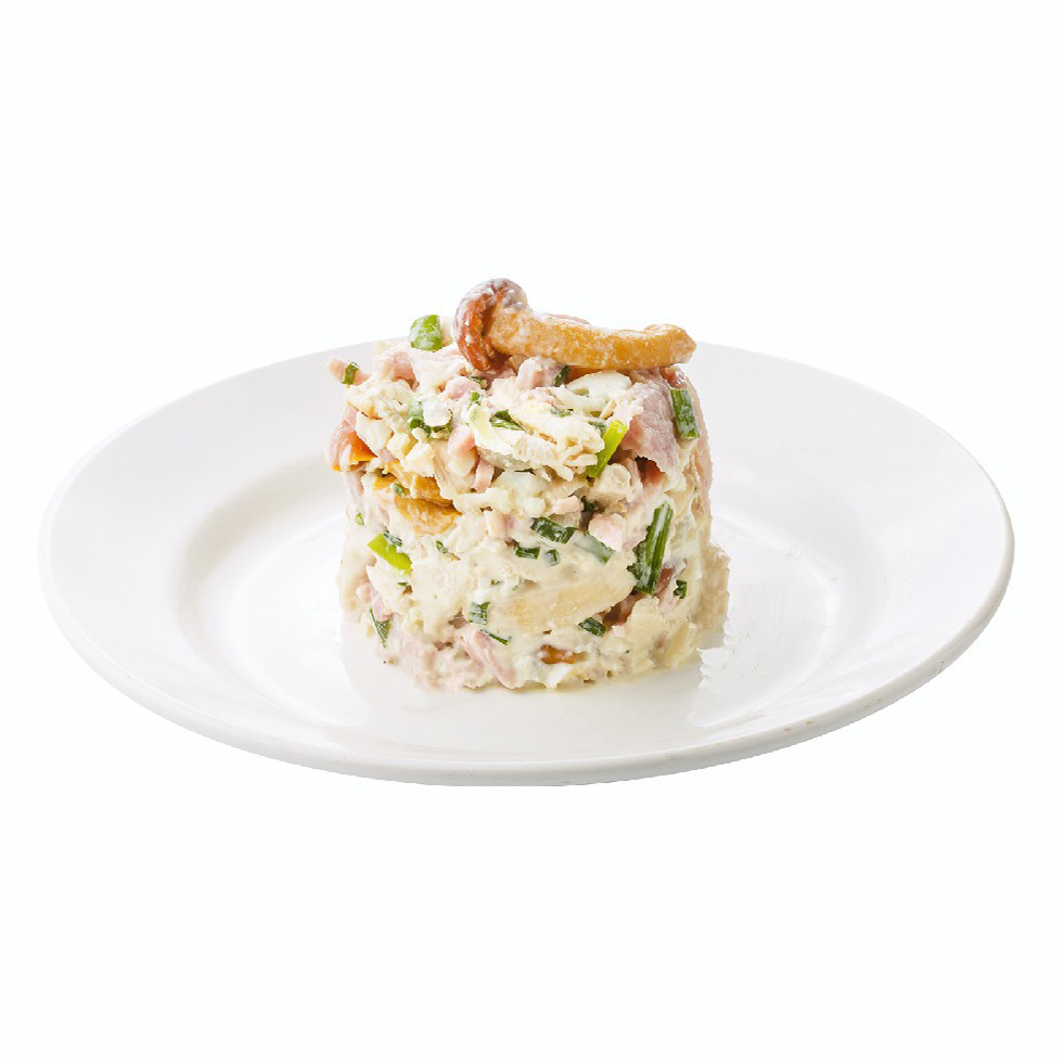 

Салат Магнолия Мужской каприз с курицей, ветчиной и грибами