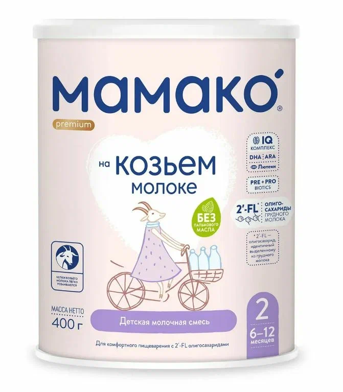 

Адаптированная смесь Mamako 2 Premium на козьем молоке 6-12 месяцев 400 гр, 2 Premium