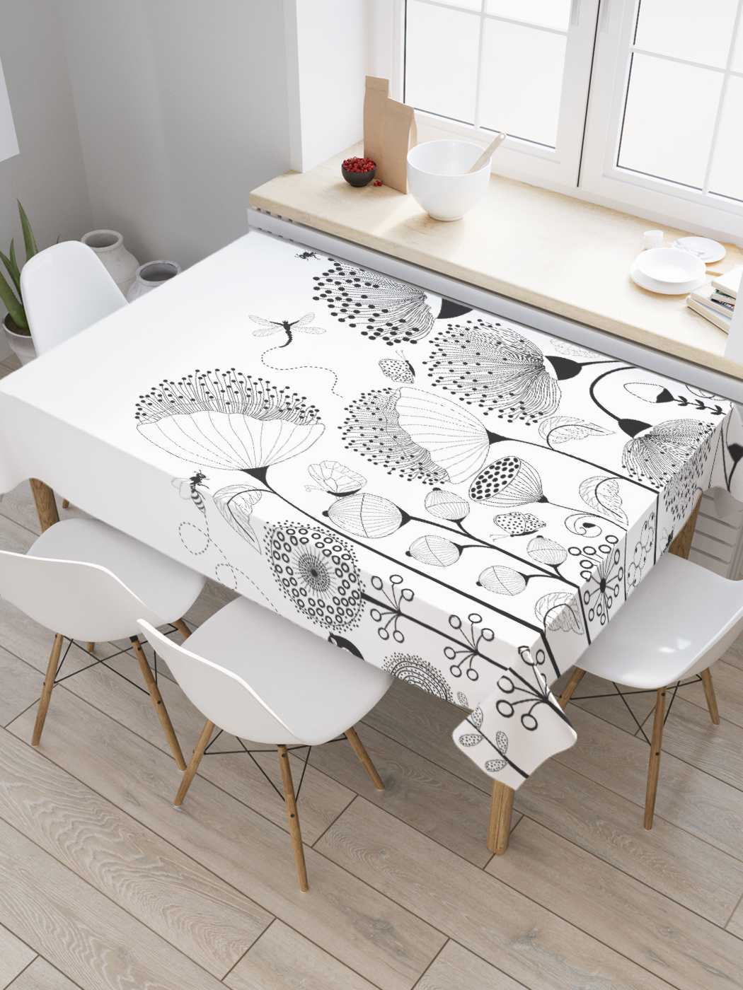 

Скатерть прямоугольная JoyArty "Насекомые в работе" из сатена, 180x145 см, Голубой, Насекомые в работе