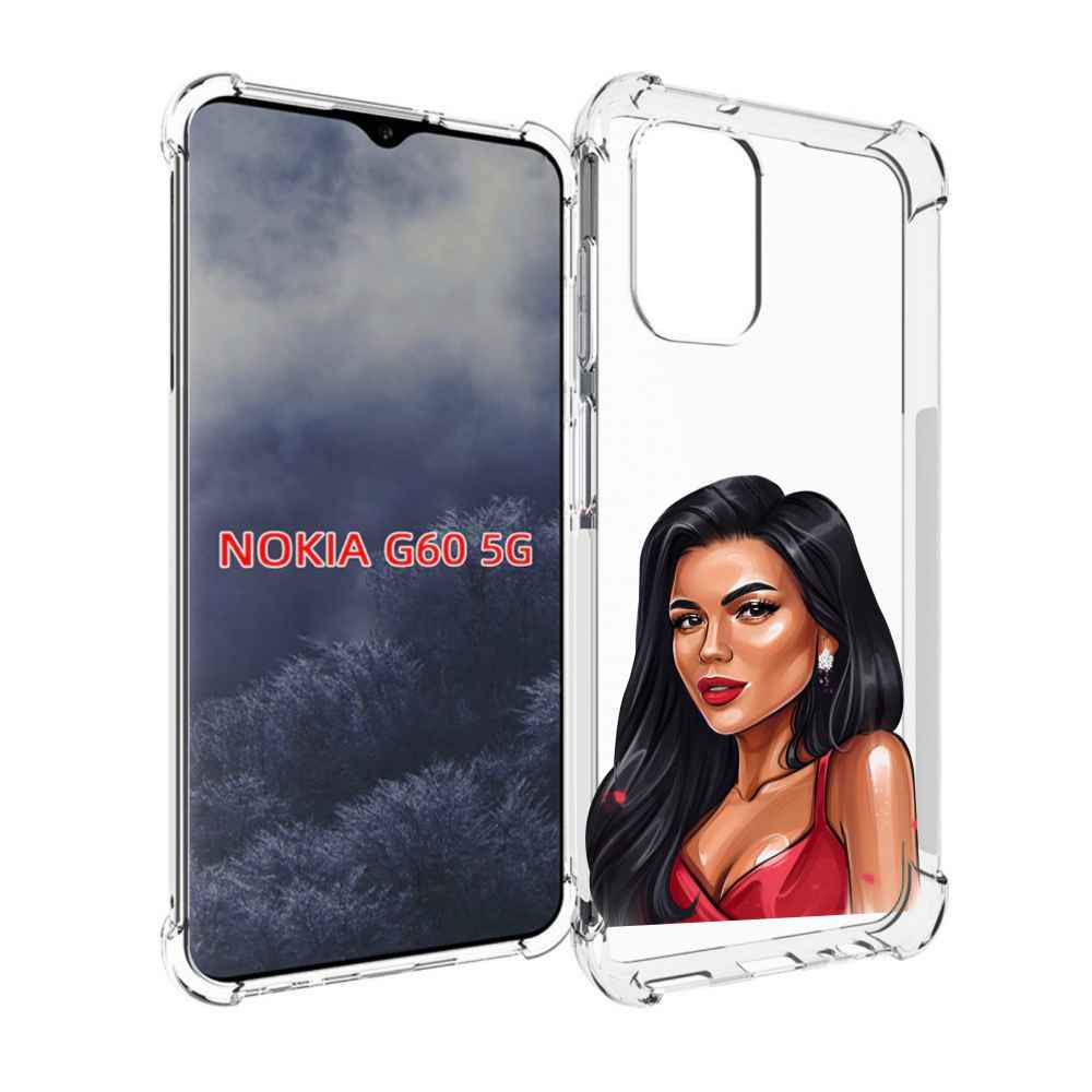 

Чехол MyPads Брюнетка-в-красном-платье для Nokia G60 5G, Прозрачный, Tocco