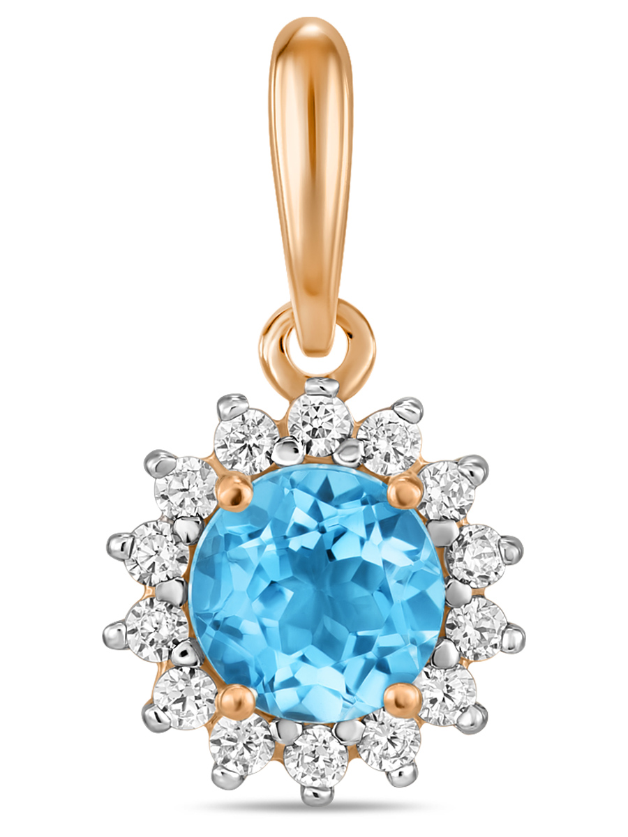 

Кулон из золота MIUZ Diamonds (Московский ювелирный завод) P01-59530-BT, топаз/фианит, P01-59530-BT