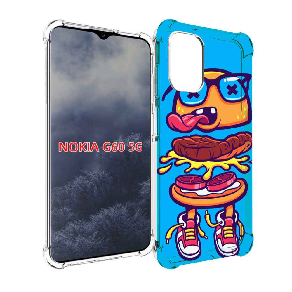 

Чехол MyPads Бургер с очками для Nokia G60 5G, Прозрачный, Tocco