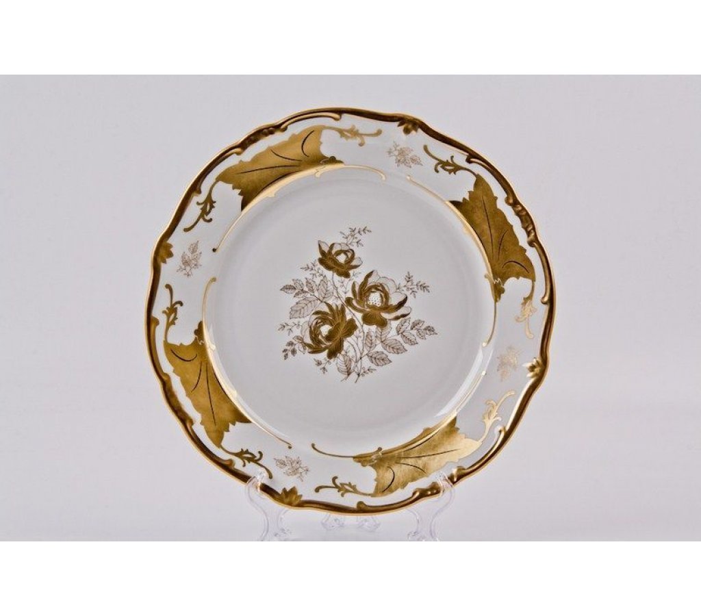 

Блюдо круглое Кленовый лист белый Weimar Porzellan 30 см, Белый;золотистый, 32731-08
