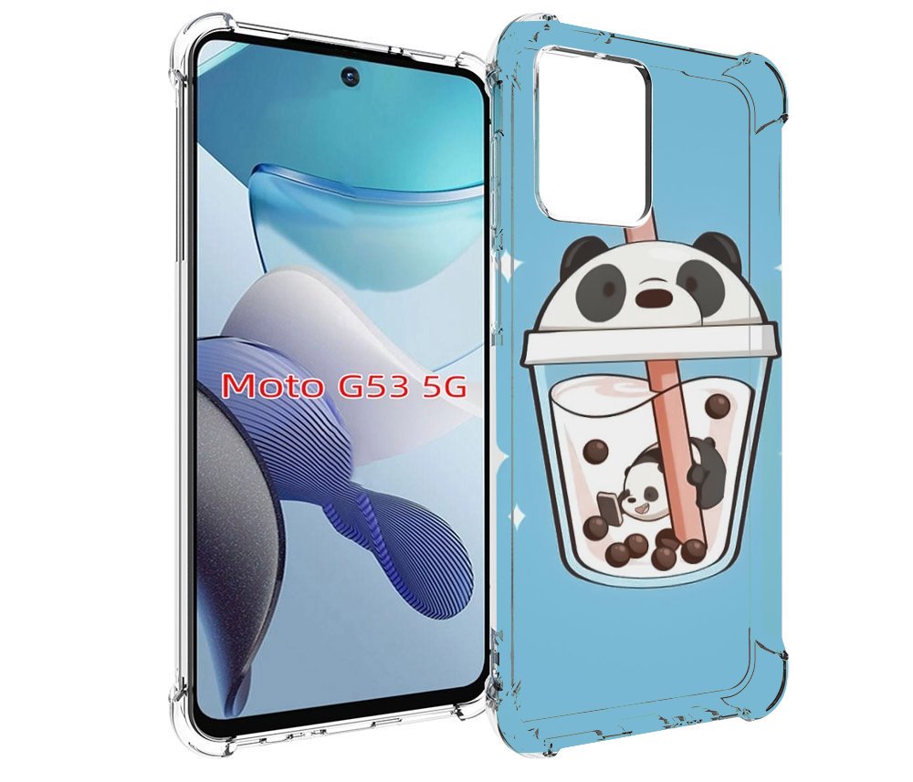 Чехол бампер MyPads Bubble tea для Motorola Moto G53 противоударный