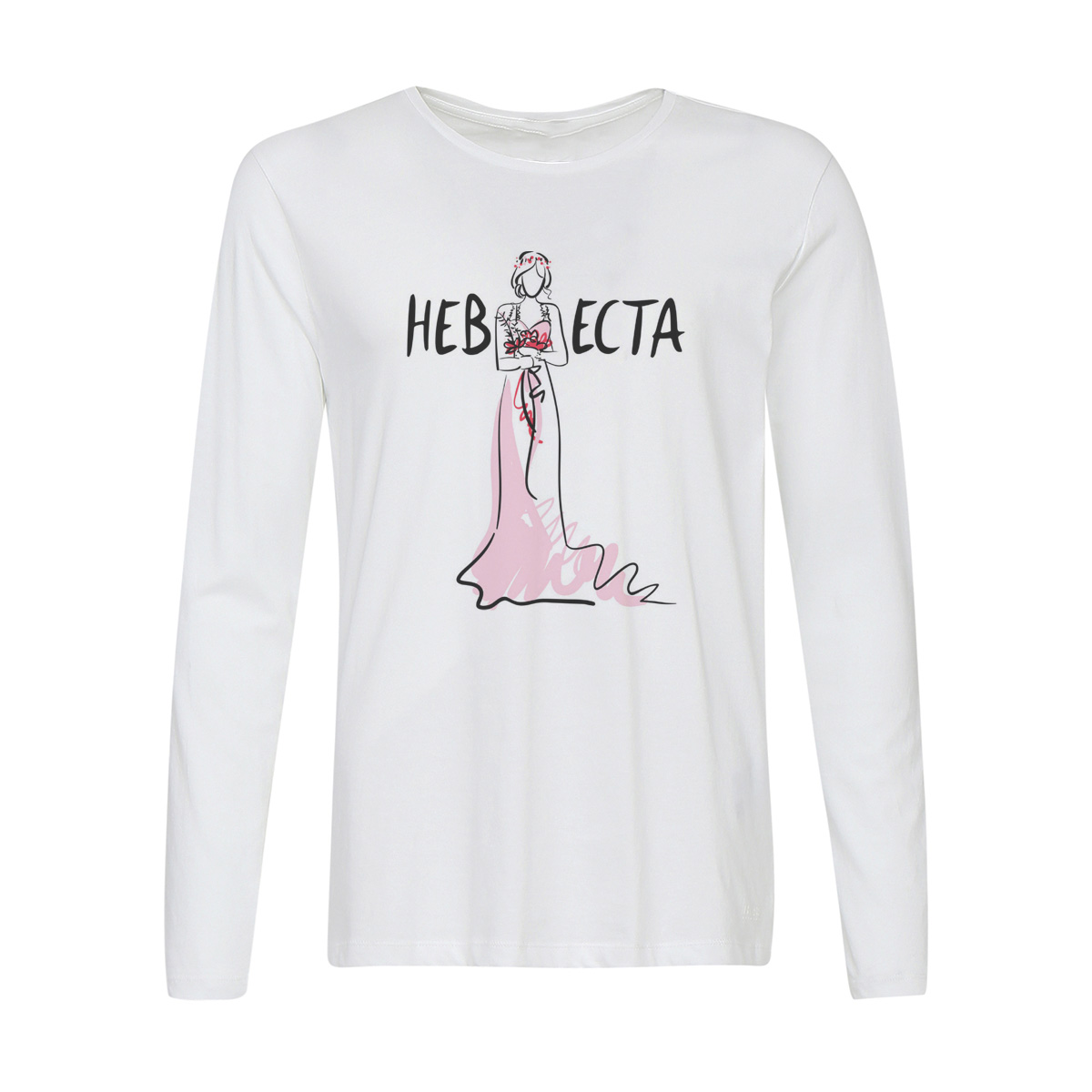 

Лонгслив CoolPodarok Свадьба. Невеста, Белый, w0151736
