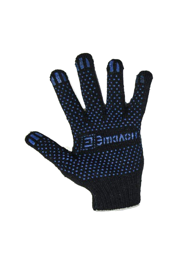 Перчатки Черные Х/Б С Пвх Точкой (10 Класс, 4 Нити) ЭТАЛОН арт. BLACK_Gloves утепленные кожаные перчатки s gloves
