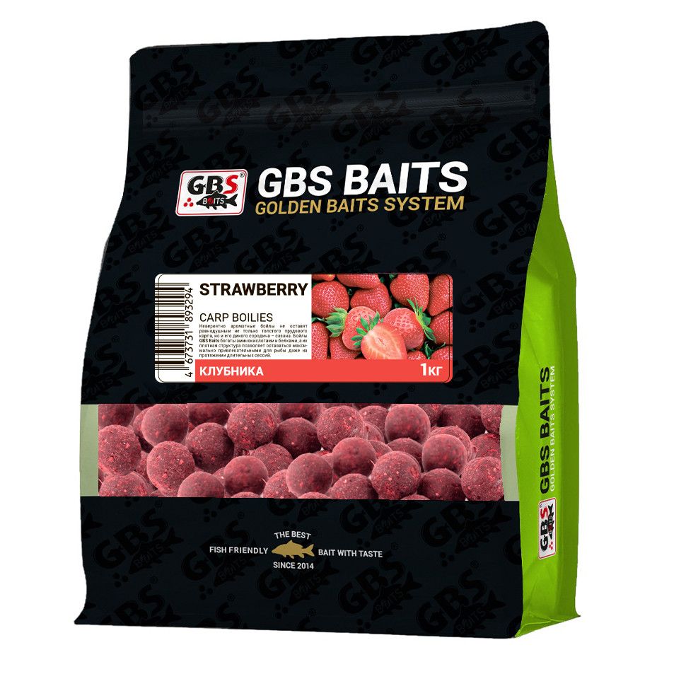 

Бойлы прикормочные GBS BaITS 20 мм 1 кг Клубника Красный, прикормочные 20 мм