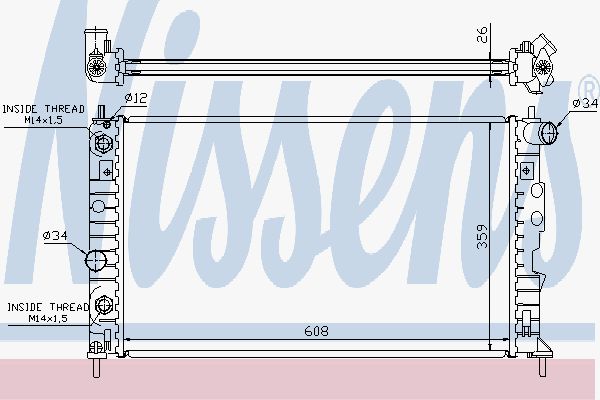 

Радиатор Охлаждения 9,5 3,0 (Акпп ) Nissens 68003A