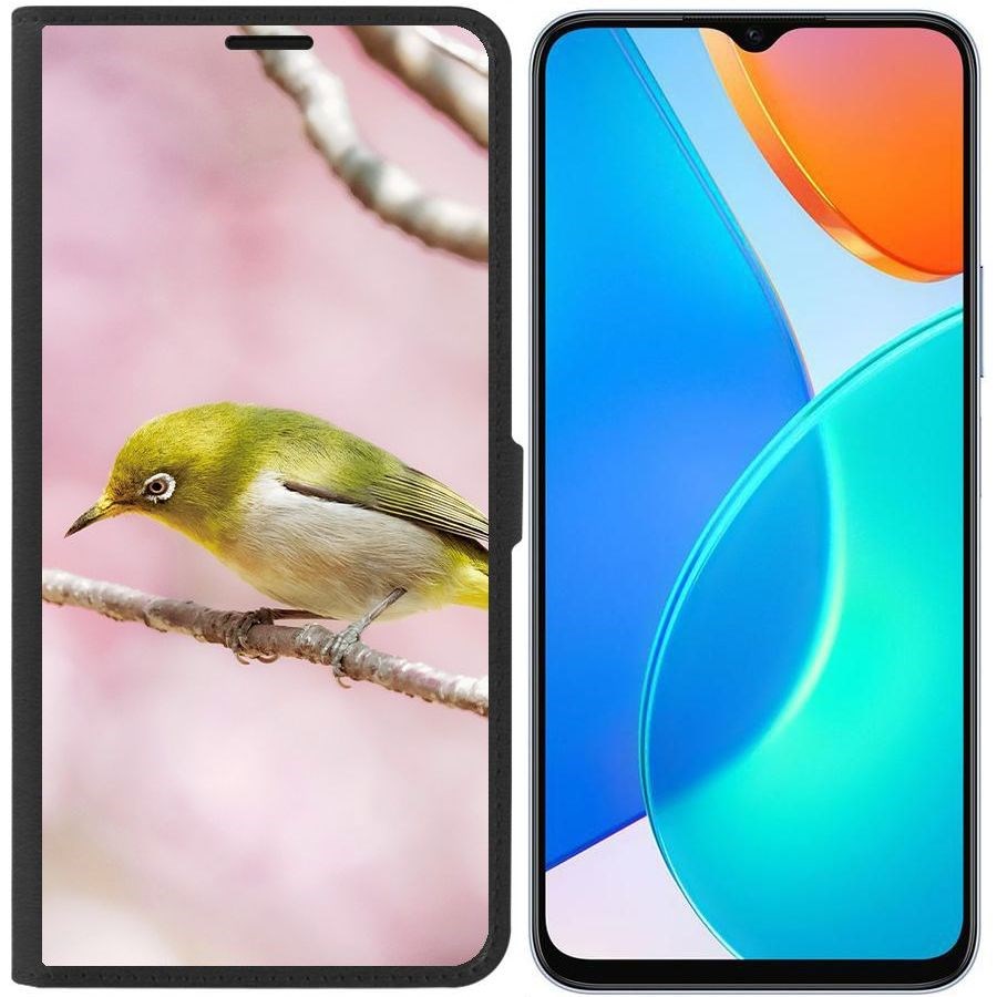 

Чехол-книжка Eco Book для Honor X6 Японская белоглазка, Черный