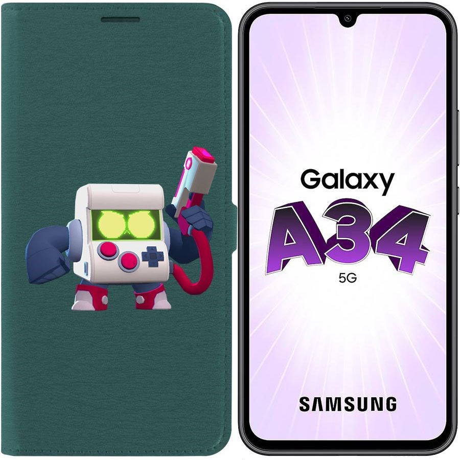 

Чехол-книжка Эко для Samsung Galaxy A34 5G (A346) Brawl Stars-8-БИТ классический