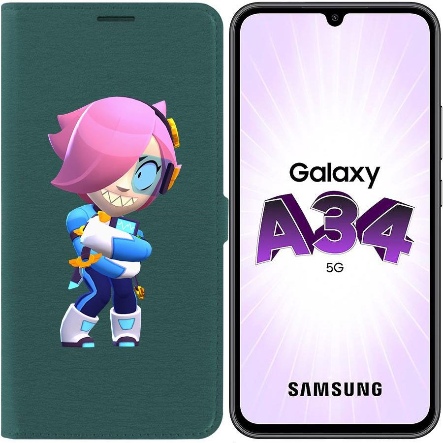 

Чехол-книжка Эко для Samsung Galaxy A34 5G (A346) Brawl Stars-Колетт Навигатор