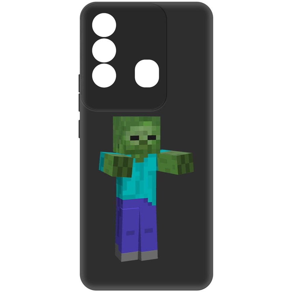 

Чехол-накладка Софт Minecraft-Гигант для Itel P38 Pro, Черный, 417816