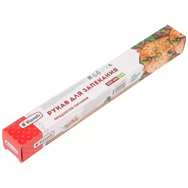 

Рукав для запекания 30см*3м, в коробке, арт. BSP012S Komfi (арт. 26638) - (10 шт.), Прозрачный