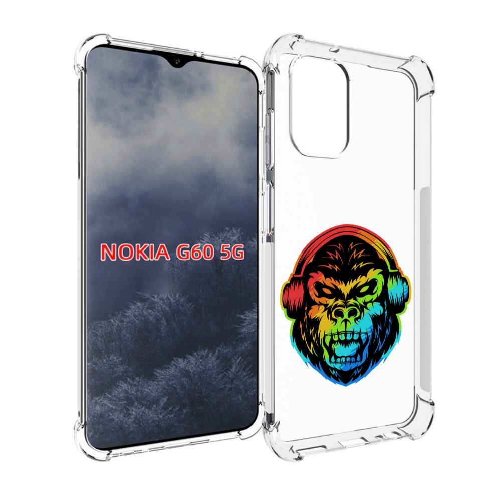 

Чехол MyPads Горилла-в-наушниках для Nokia G60 5G, Прозрачный, Tocco