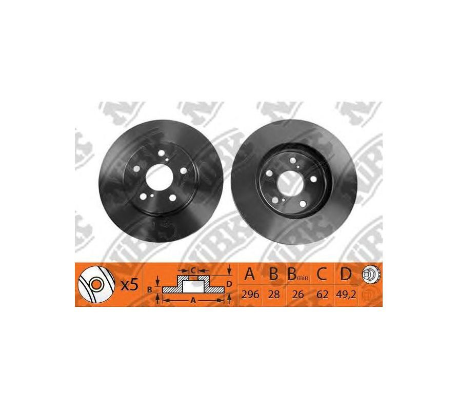 

Rn1162-Niвк_Диск Тормозной Передний Тоуоtа Саmrу 2.4/3.0 V6 01> NIBK rn1162