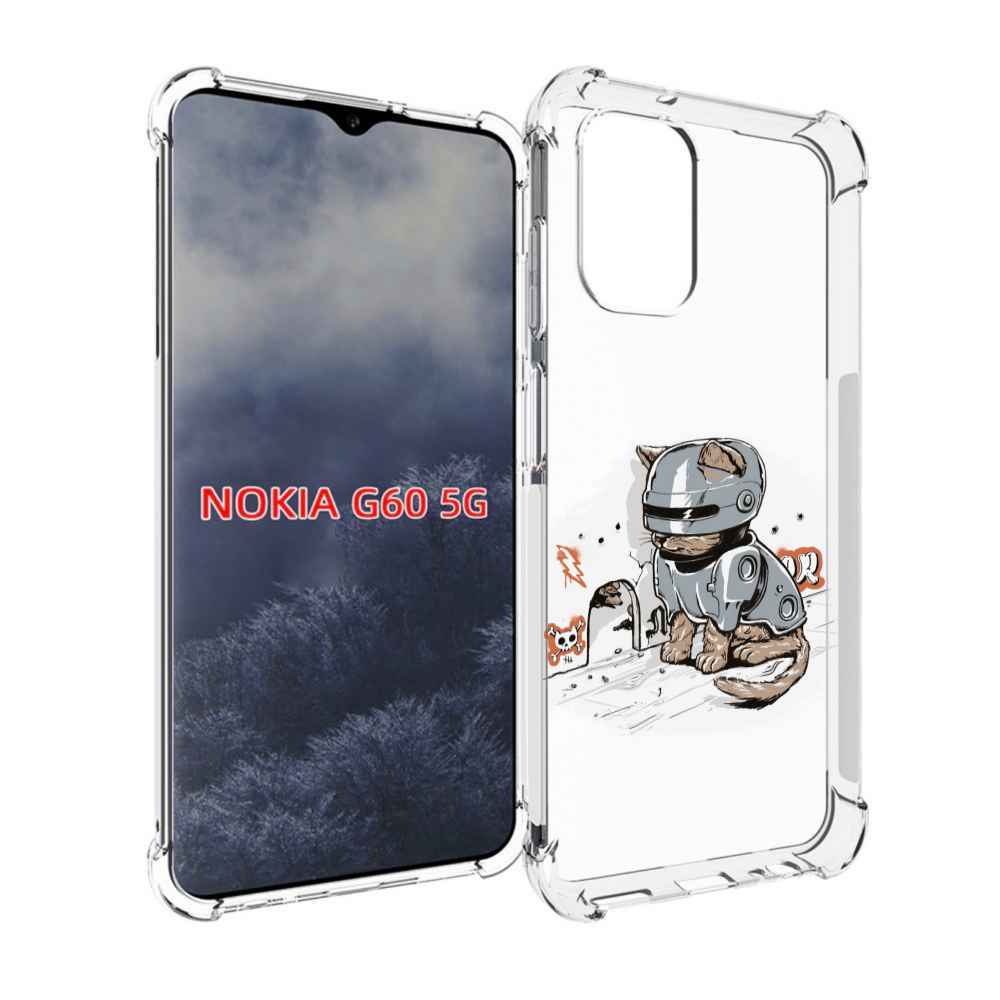 

Чехол MyPads Грозный кот для Nokia G60 5G, Прозрачный, Tocco