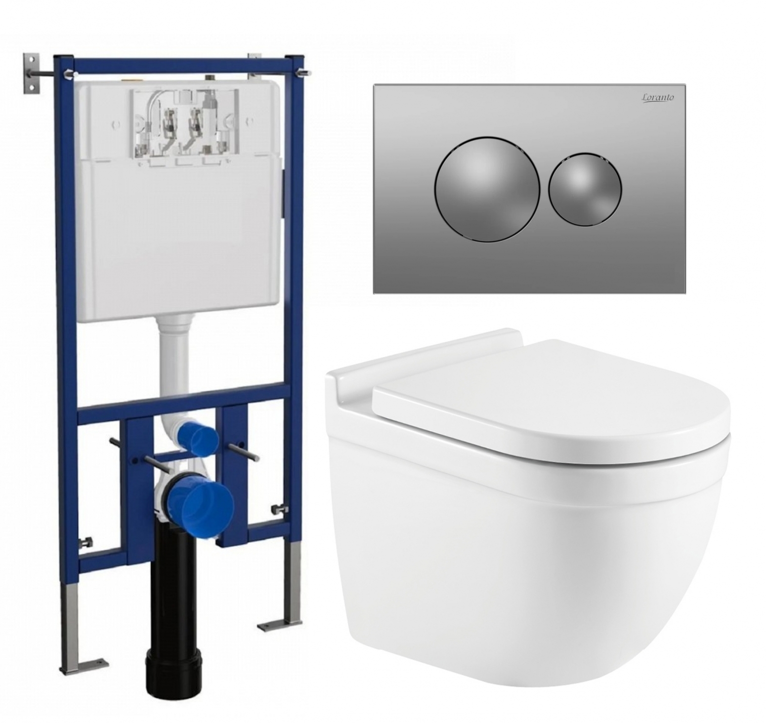 

Комплект: инсталляция Loranto + унитаз Fora + кнопка хром матовая