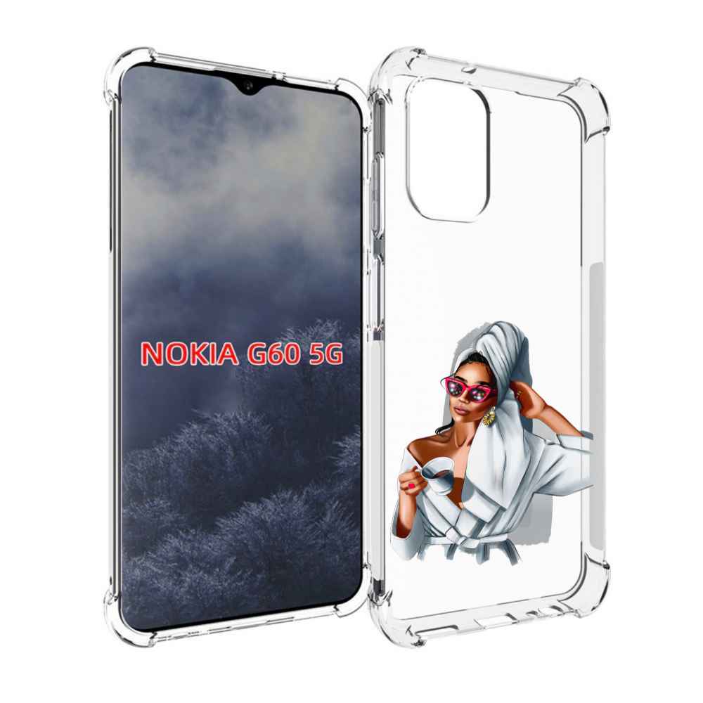 Чехол MyPads Девушка в белом халате женский для Nokia G60 5G