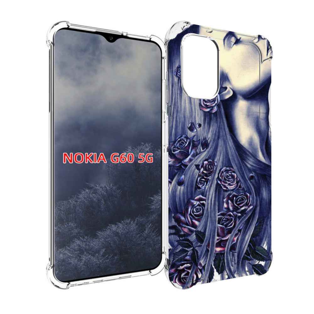

Чехол MyPads Девушка с розами женский для Nokia G60 5G, Прозрачный, Tocco