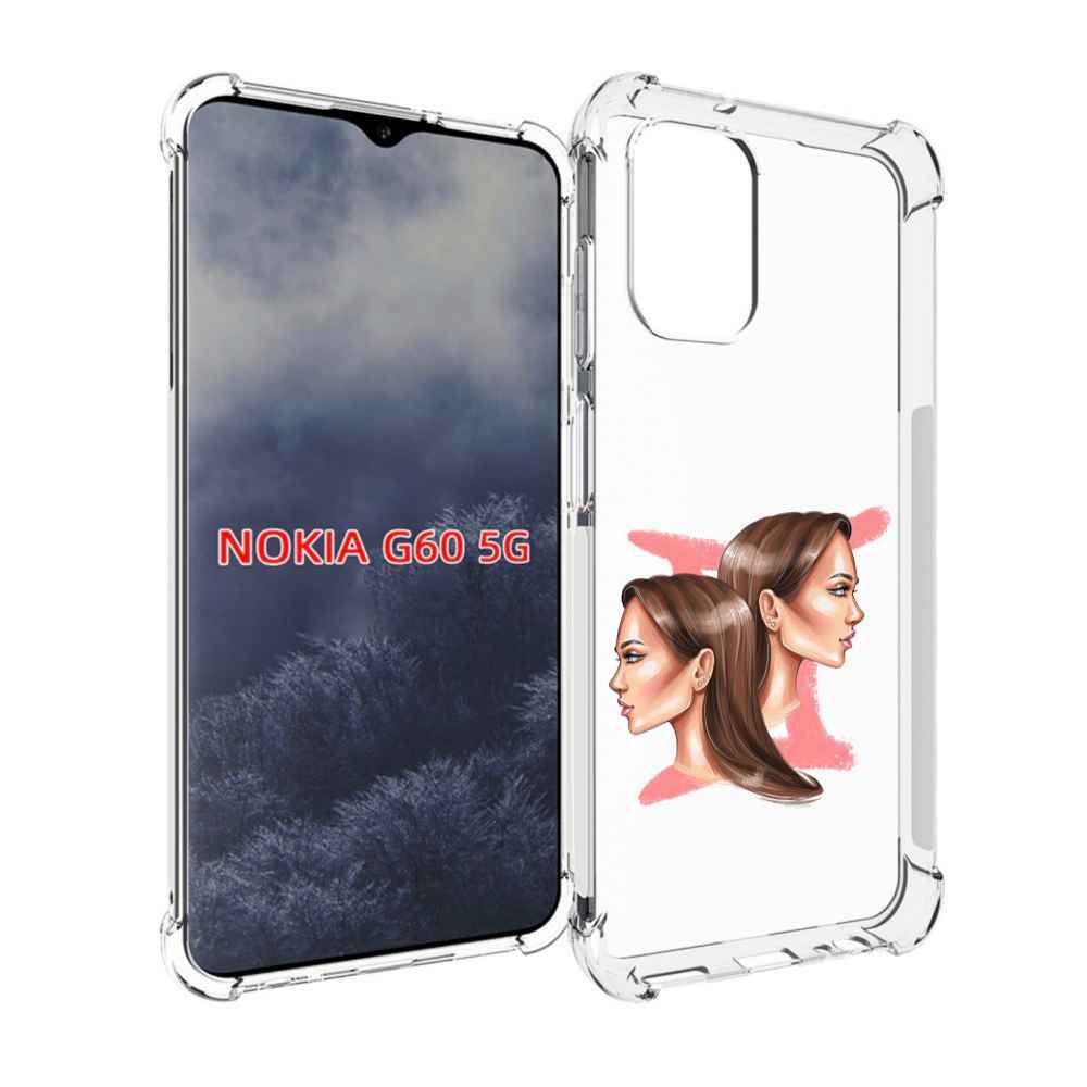

Чехол MyPads Девушка-Близнецы женский для Nokia G60 5G, Прозрачный, Tocco