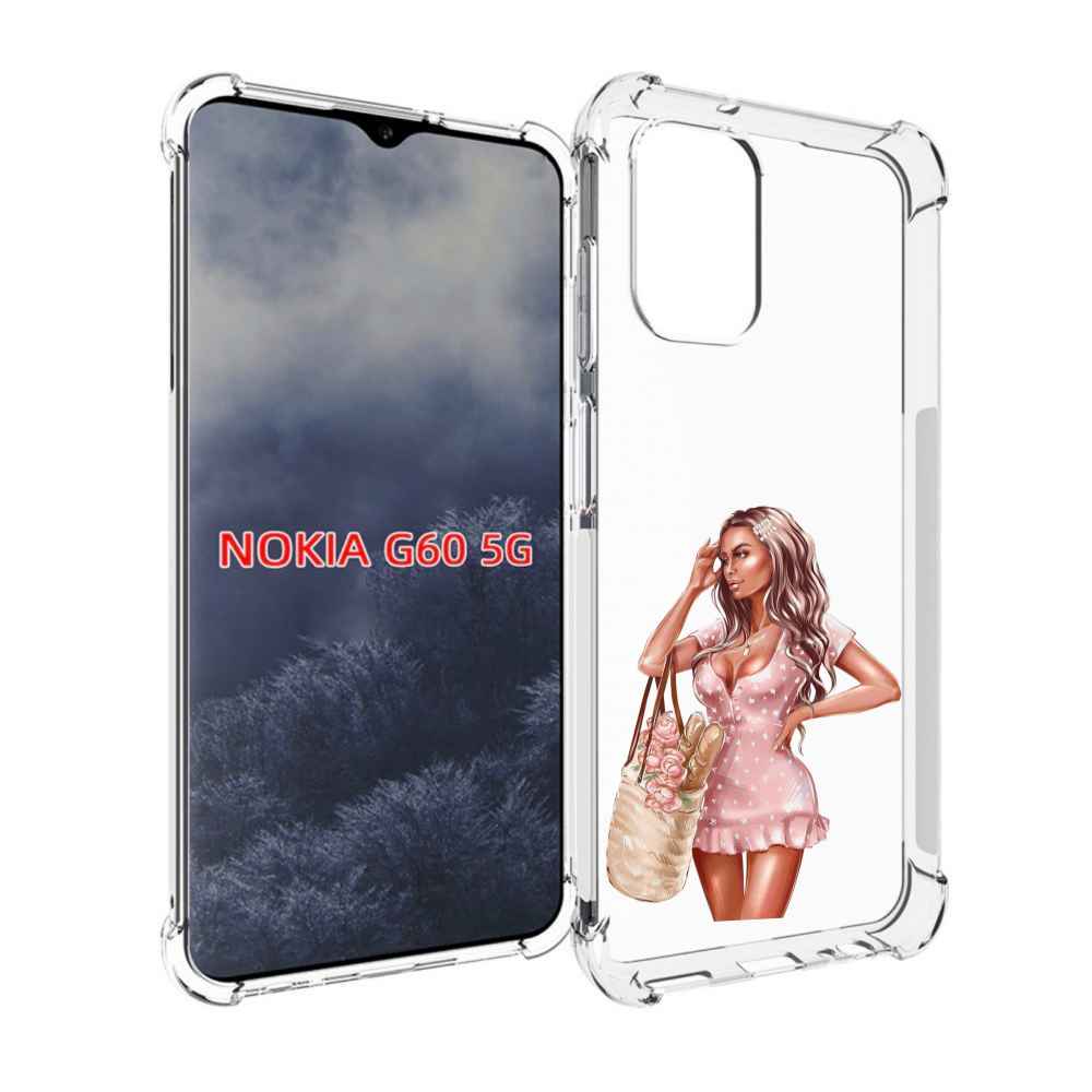

Чехол MyPads Девушка-в-мини-платье женский для Nokia G60 5G, Прозрачный, Tocco