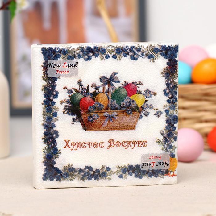 

Салфетки бумажные New line Пасхальная корзина, 2 слоя, 33x33 см, 20 шт., Разноцветный