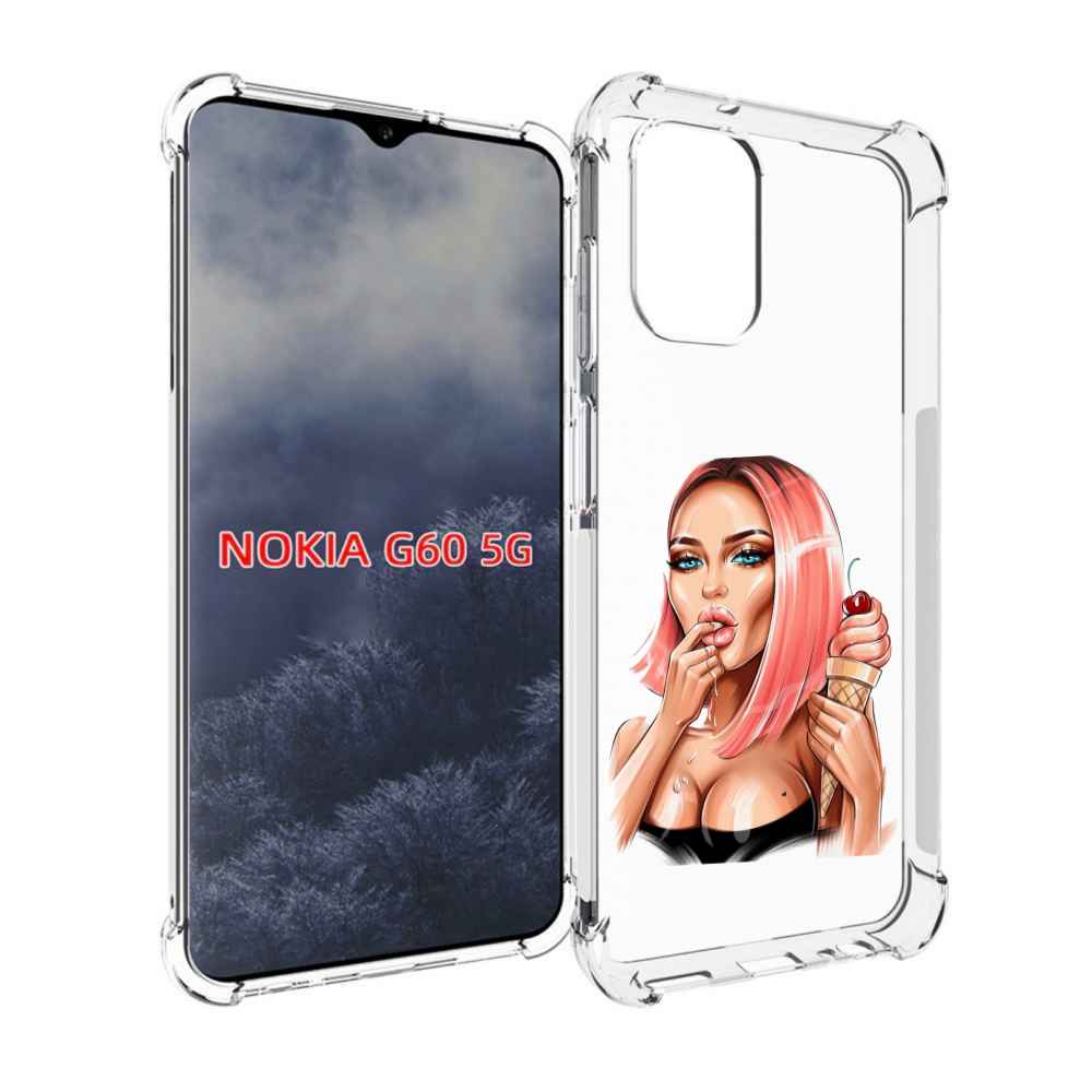 

Чехол MyPads Девушка-и-мороженое женский для Nokia G60 5G, Прозрачный, Tocco