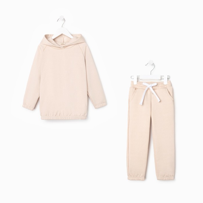 

Костюм детский (худи, брюки) Casual Collection KIDS, бежевый, 104, MINAKU: Basic Line KIDS