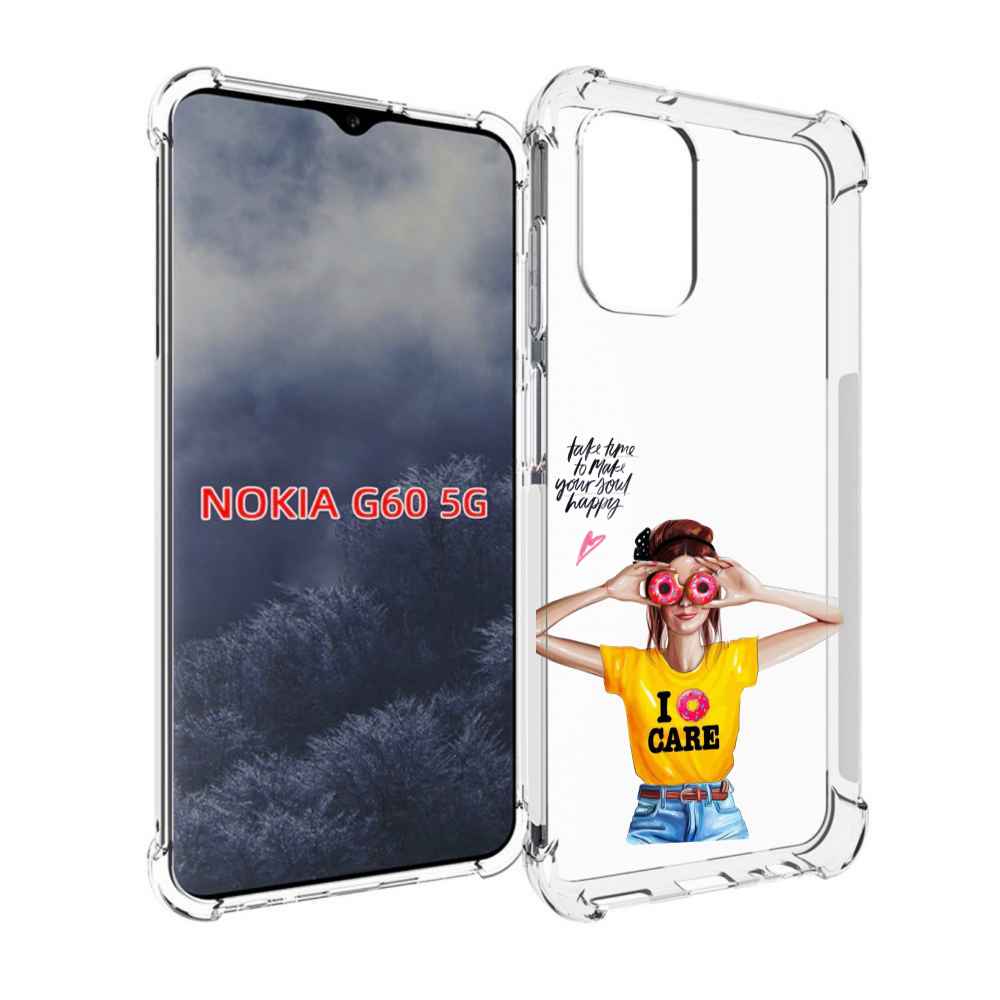 

Чехол MyPads Девушка-с-пончиками женский для Nokia G60 5G, Прозрачный, Tocco