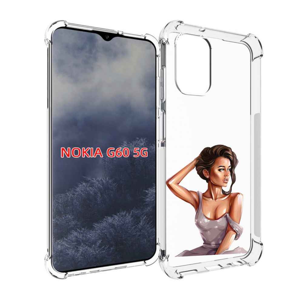 

Чехол MyPads Девушка-с-прической женский для Nokia G60 5G, Прозрачный, Tocco