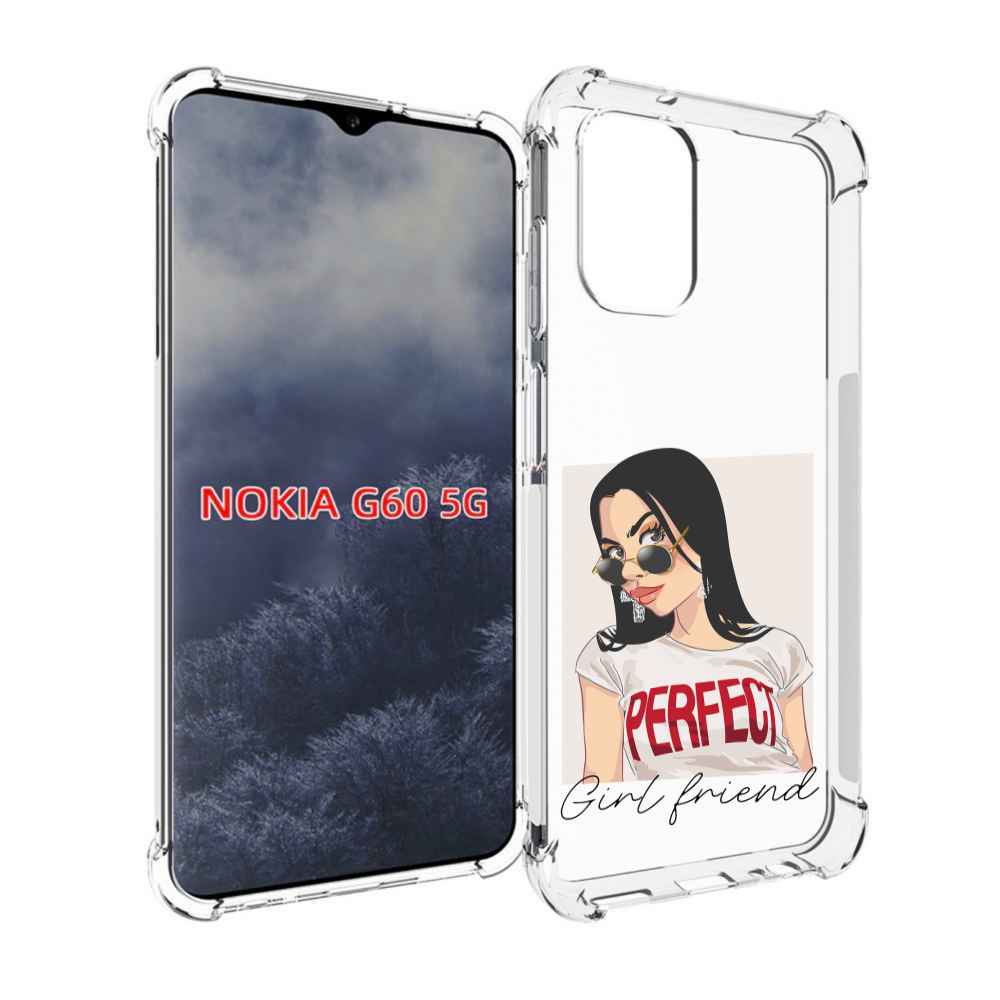 

Чехол MyPads Девушка-с-сережками женский для Nokia G60 5G, Прозрачный, Tocco