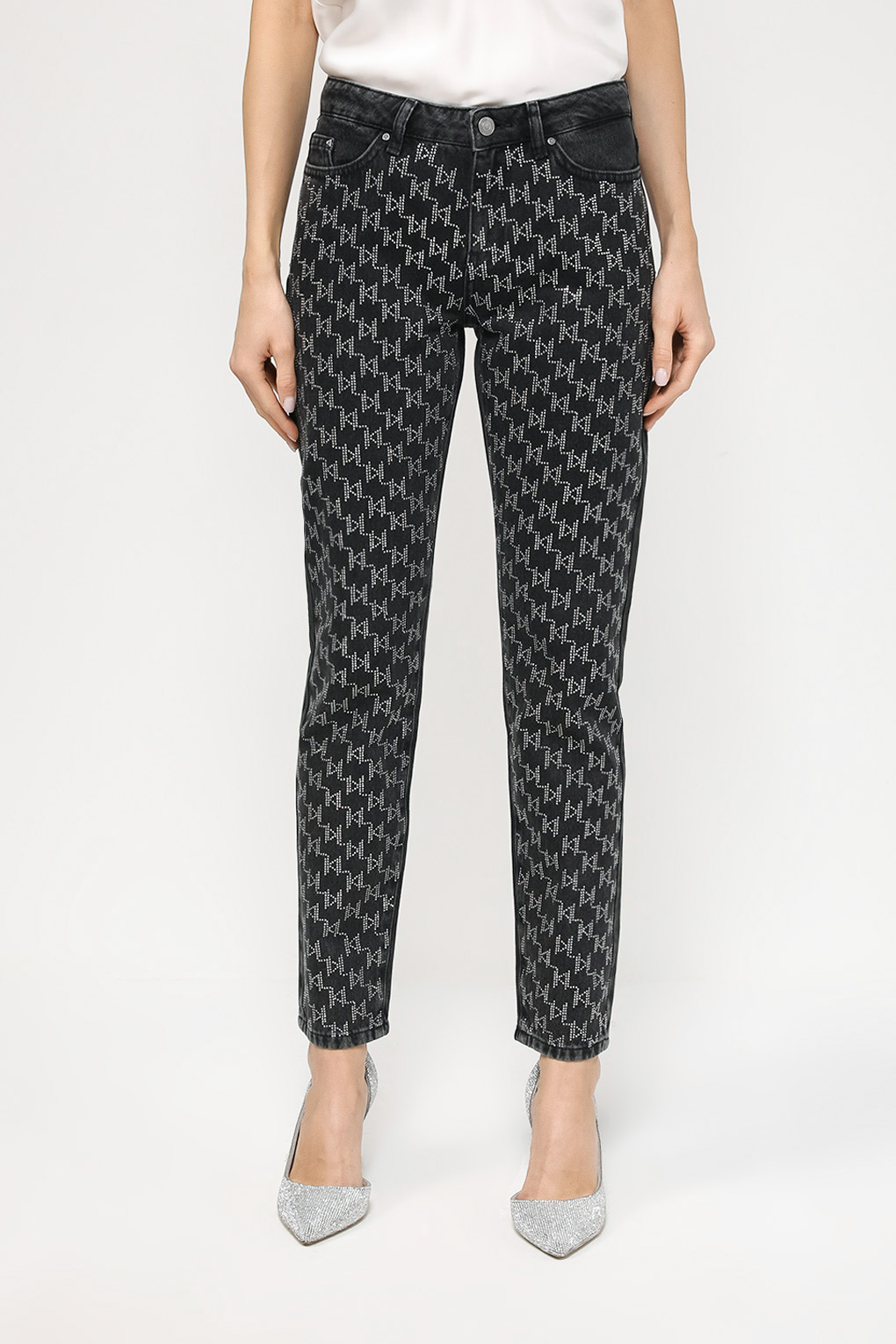 

Джинсы женские Karl Lagerfeld 236W1102 серые 27, Серый, 236W1102
