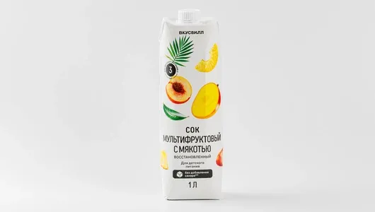 

Сок ВкусВилл мультифруктовый с мякотью восстановленный 1 л