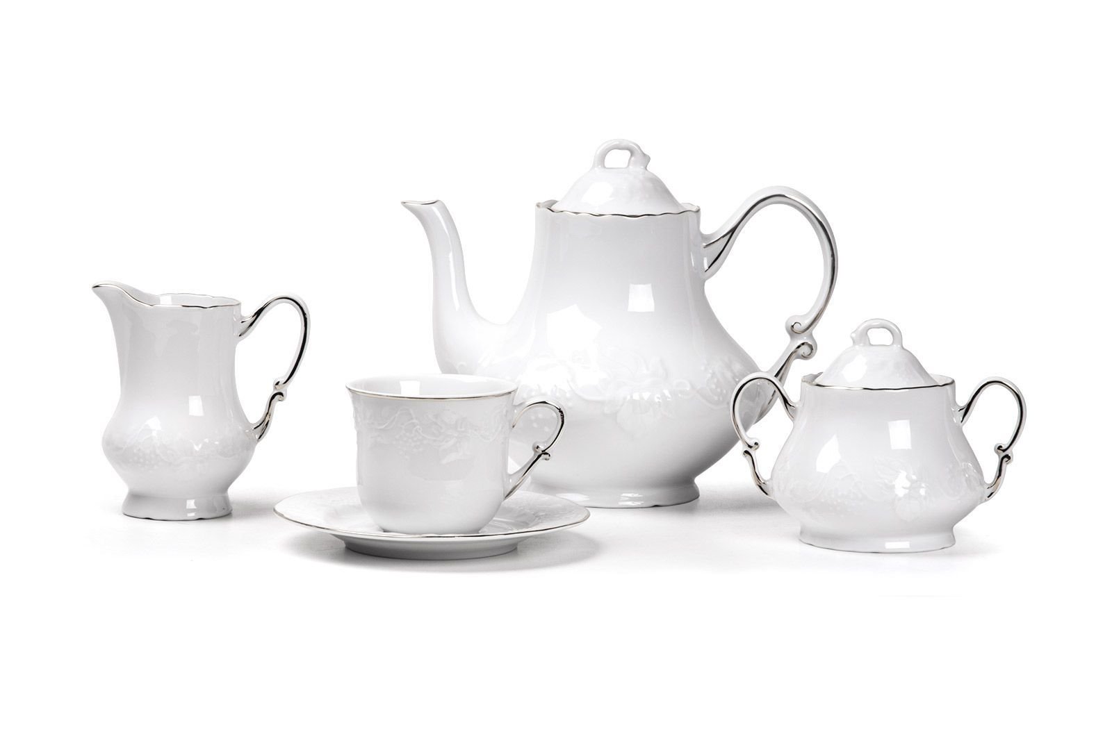 

Чайный сервиз Vendange Filet Platine 15 предметов на 6 персон, Белый;серебристый, 23380-05