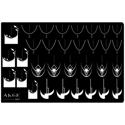 Пластина для стемпинга Ange №012 узоры для маникюра и дизайна ногтей френч + демо-лист пластина для стемпинга ange 024 ванная с демо листом