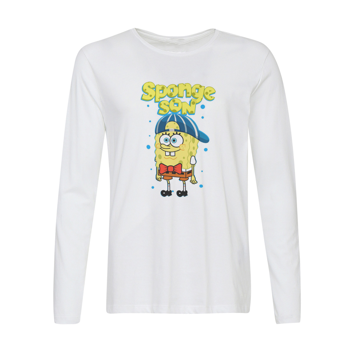

Лонгслив CoolPodarok Прикол. Семья. Sponge son. Спэнч Боб сын, Белый, w0151790