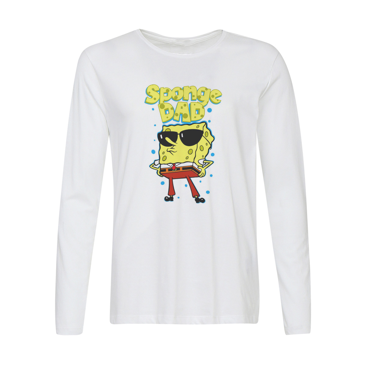

Лонгслив CoolPodarok Прикол. Семья. Sponge father. Спэнч Боб папа, Белый, w0151791