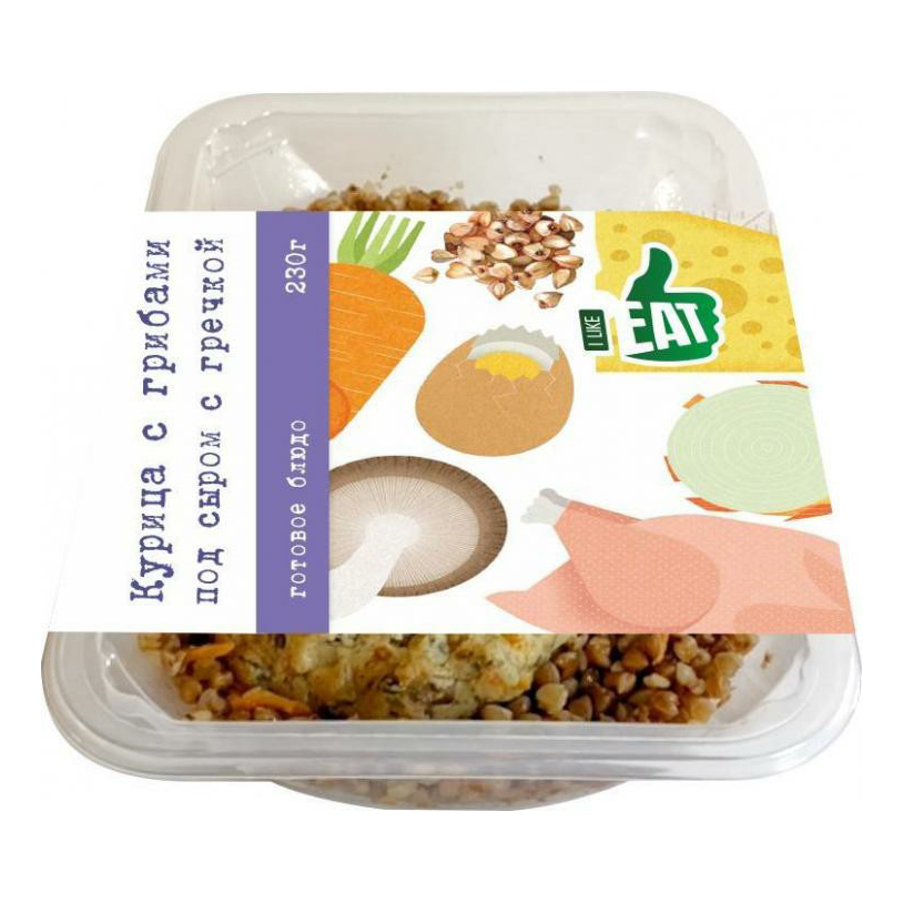 

Курица I like eat с грибами под сыром с гречкой 230 г