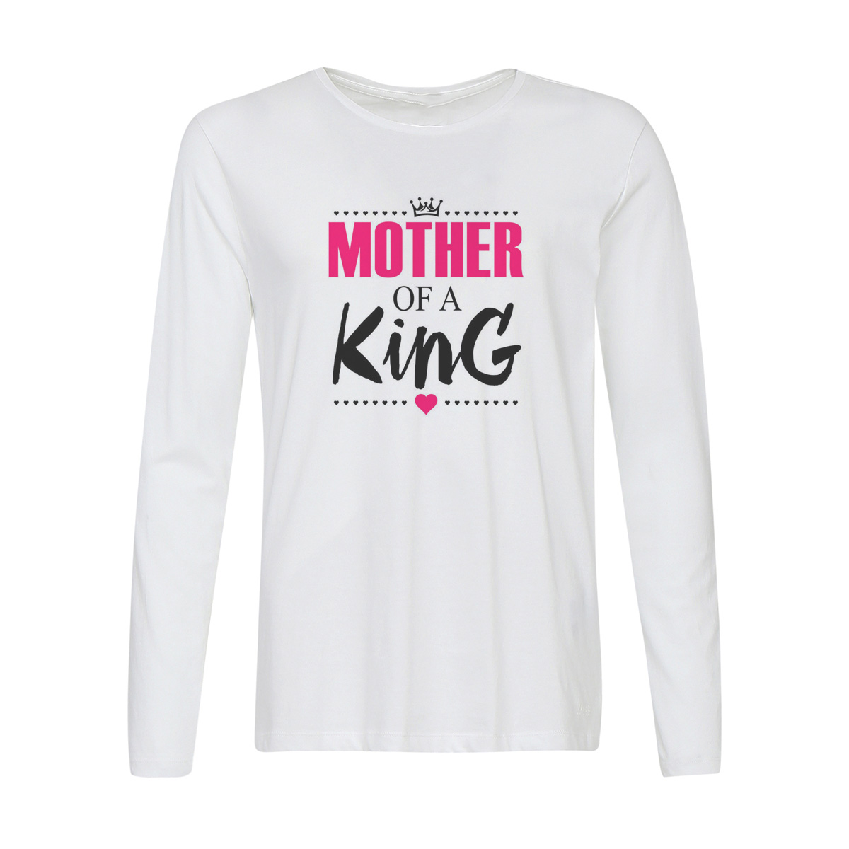 

Лонгслив CoolPodarok Прикол. Семья. Mother of a king. Мама короля, Белый, w0151872
